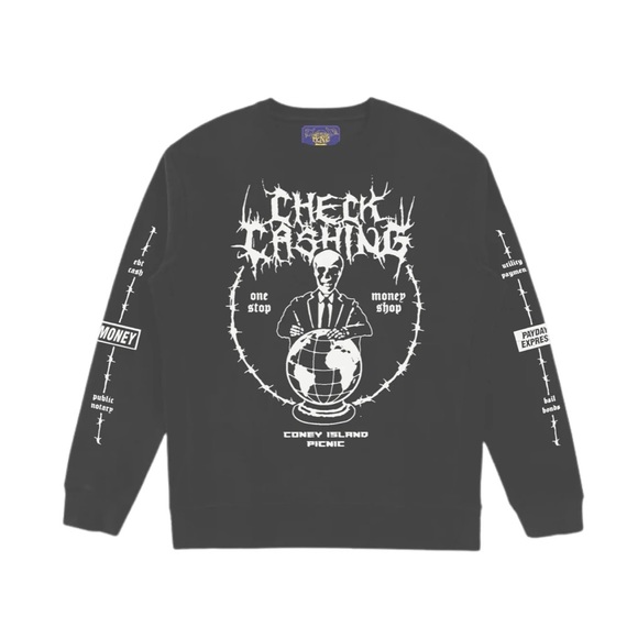 dark grey Coney Island Picnic crewneck - Picture 2 of 7